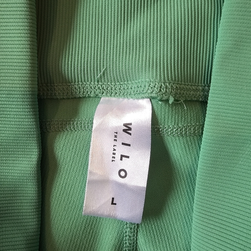 Wilo The Label Size Large Ribbed High Rise 7/8 Leggings Apple Green Activewear - Picture 5 of 9